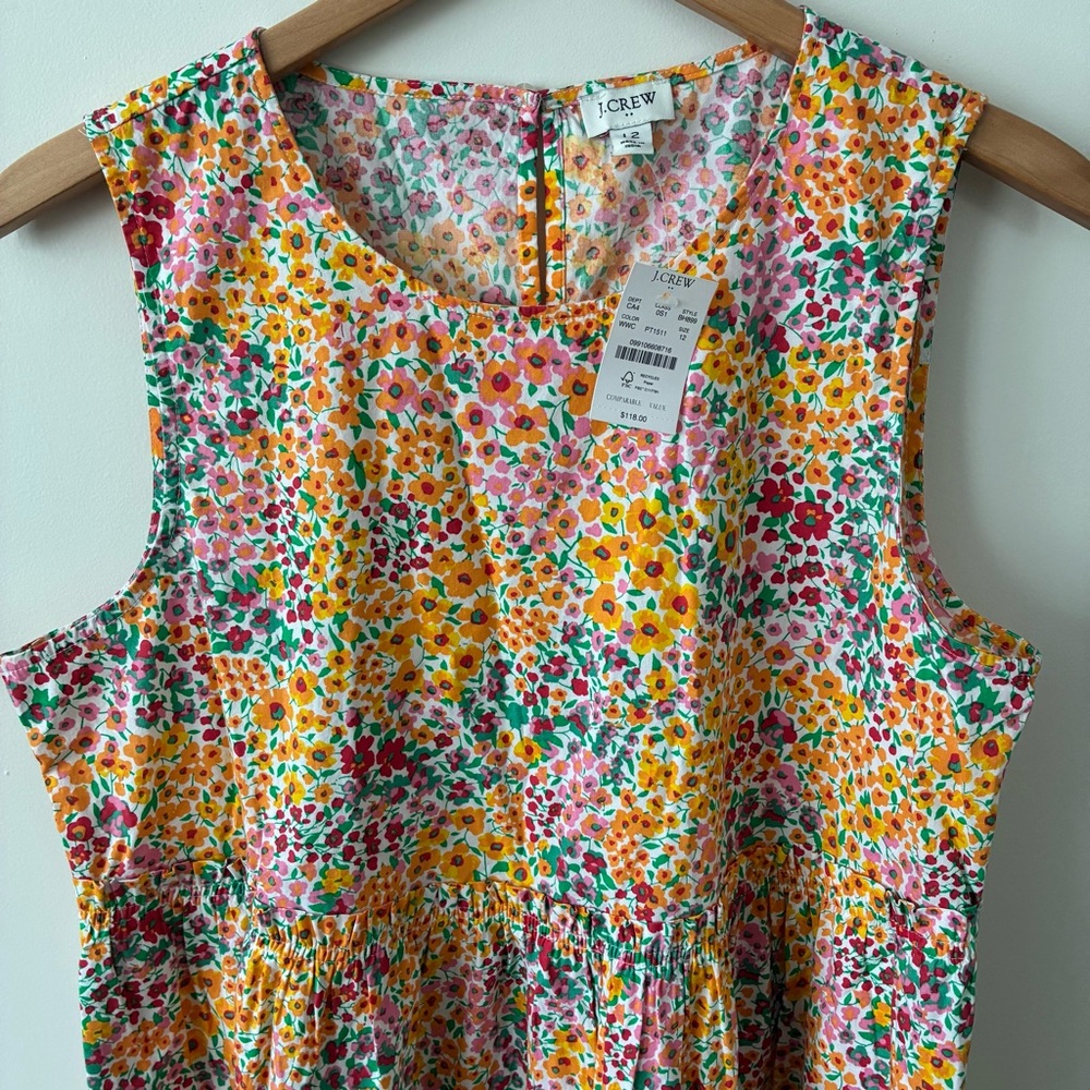 NWT J. Crew Colorful Floral Maxi Summer Dress Size 12